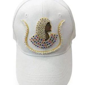 Daughters of Isis Jewel Embroidered White Baseball Cap