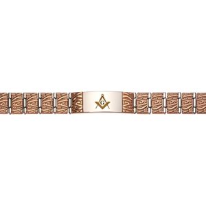 MASONIC BRACELET Stainless Steel Rose Tone