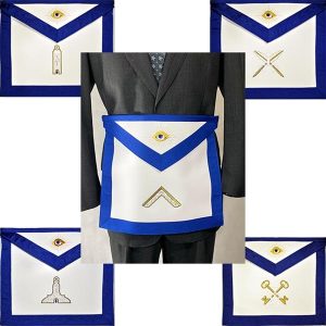 Masonic Gold Non-Tarnish Officer Emblems Set of 11 - Leather, Adj Belt w/ C&T, Choose 11 below