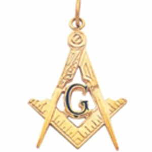 Masonic Pendant gold floating G - 14K