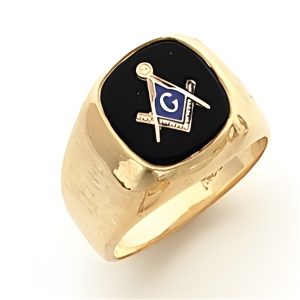 Masonic Ring - 5137 - 14 Karat White, Synthetic Ruby, 12